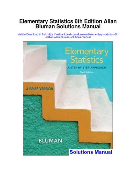 ELEMENTARY STATISTICS BLUMAN 6TH EDITION SOLUTIONS MANUAL Ebook Epub
